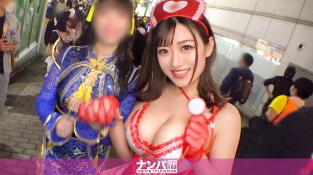 200GANA-2613 [Shibuya Halloween 2021] Successfully picking up a beautiful couple in cosplay! - The erotic nurse who can't help but look at the huge breasts of H cup is a spear who wants to be spoiled. - !