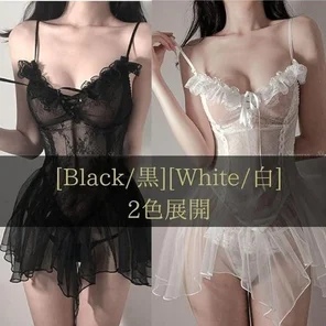 J-8 Sexy Lingerie Babydoll Cosplay Mini Skirt Room Wear Camisole Dress Gown Bra T-back Set Women's Free Size 6060b