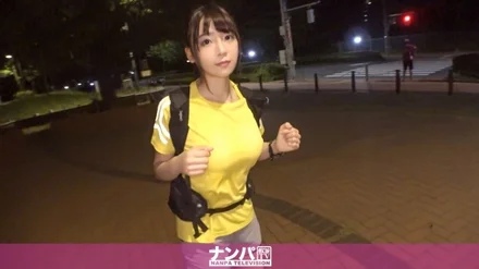 200GANA-1802 [Night running women's pick-up! - ] Innocent slender beauty running in the park at night! - Invited to the hotel forcibly in the middle, a large amount of squirting from the lewd beautiful big breasts stretch & teary-eyed sex!